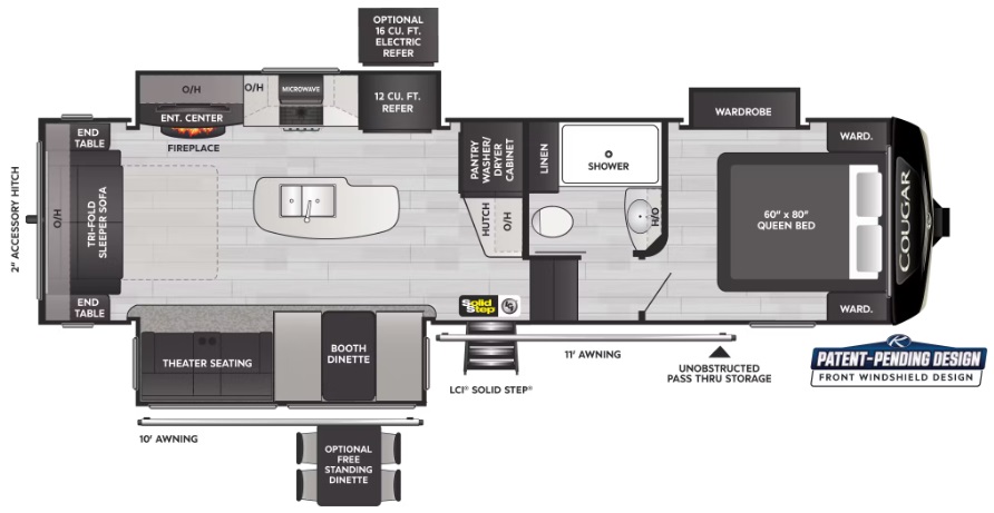 2023 KEYSTONE COUGAR 290RLS, , floor-plans-day image number 0